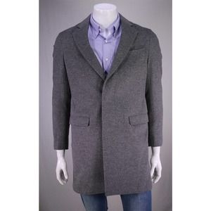 Only Japan Gray Wool-Cashmere-Angora Modern Fit 3/4 Length Overcoat 38S